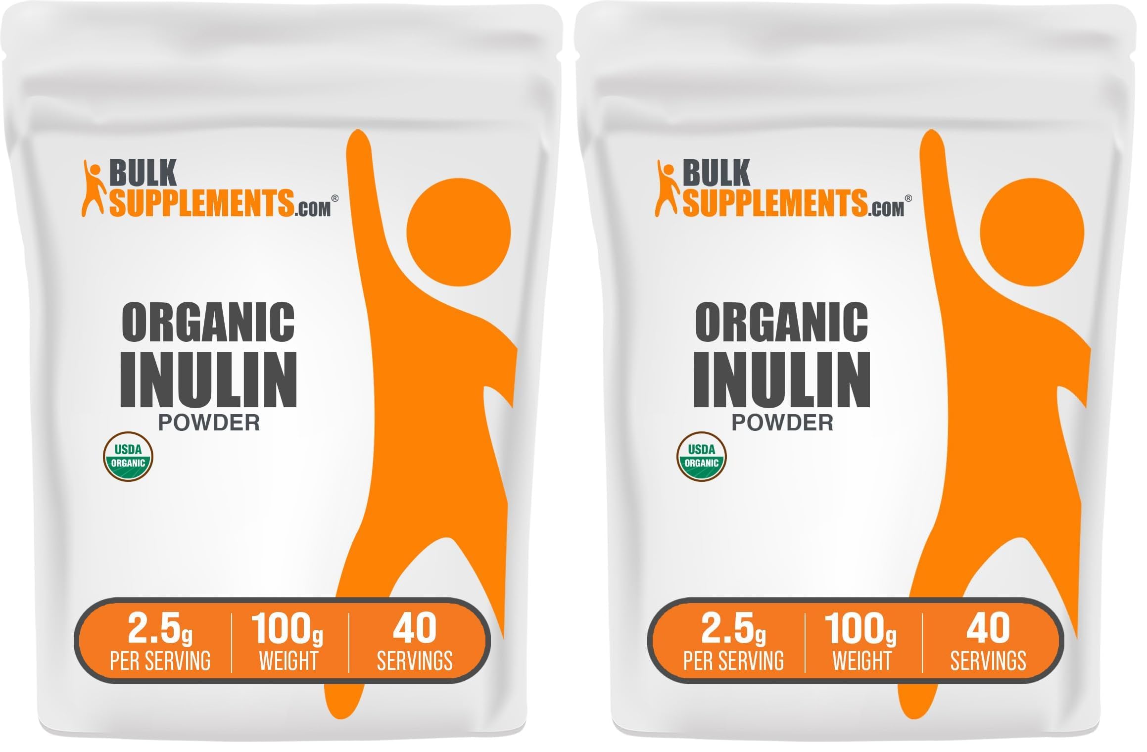 Main product image: BulkSupplements Organic Inulin Powder packaging