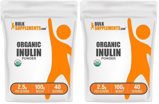 Main product image: BulkSupplements Organic Inulin Powder packaging