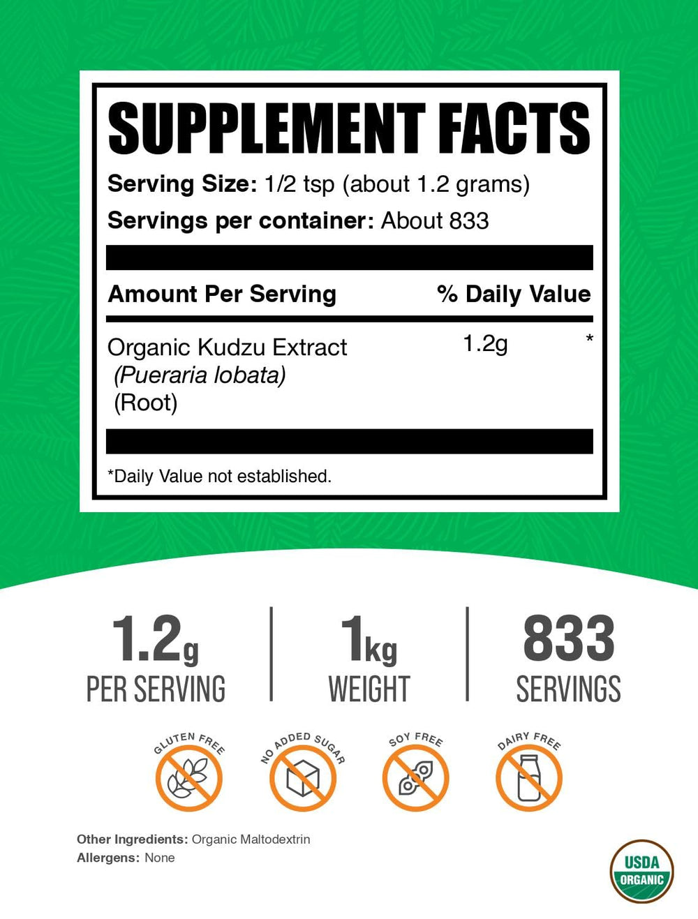Scoop with Kudzu Root Extract powder serving