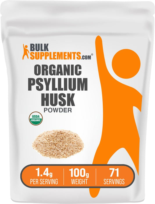 Organic psyllium husk powder 100g packaging