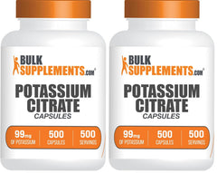 Hero image of BulkSupplements Potassium Citrate Capsules in a 2-pack with 99 mg per capsule