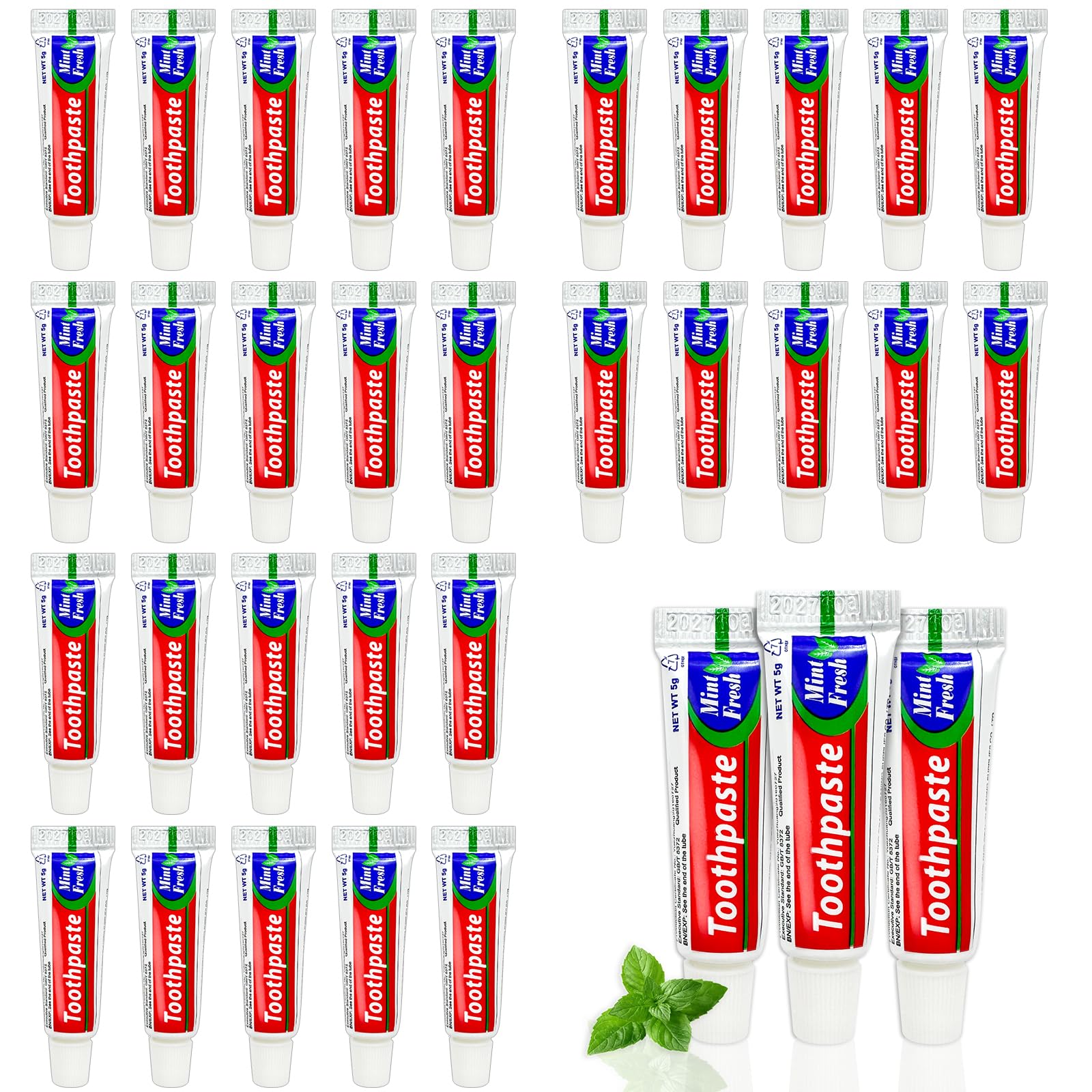 Bulk 200-piece travel size toothpaste display for hotel amenities