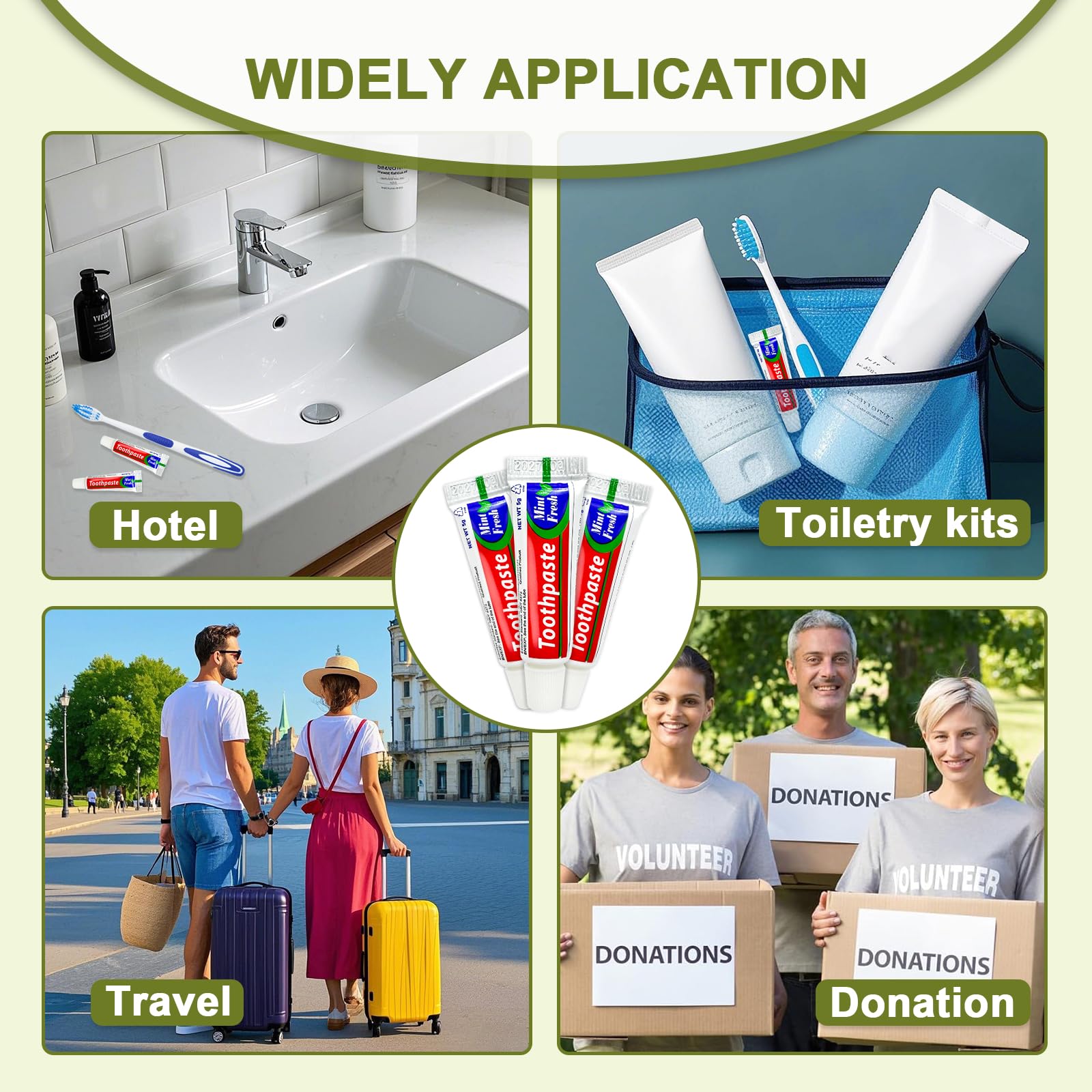 Bulk disposable toothpaste suitable for hotels, motels, and vacation rentals