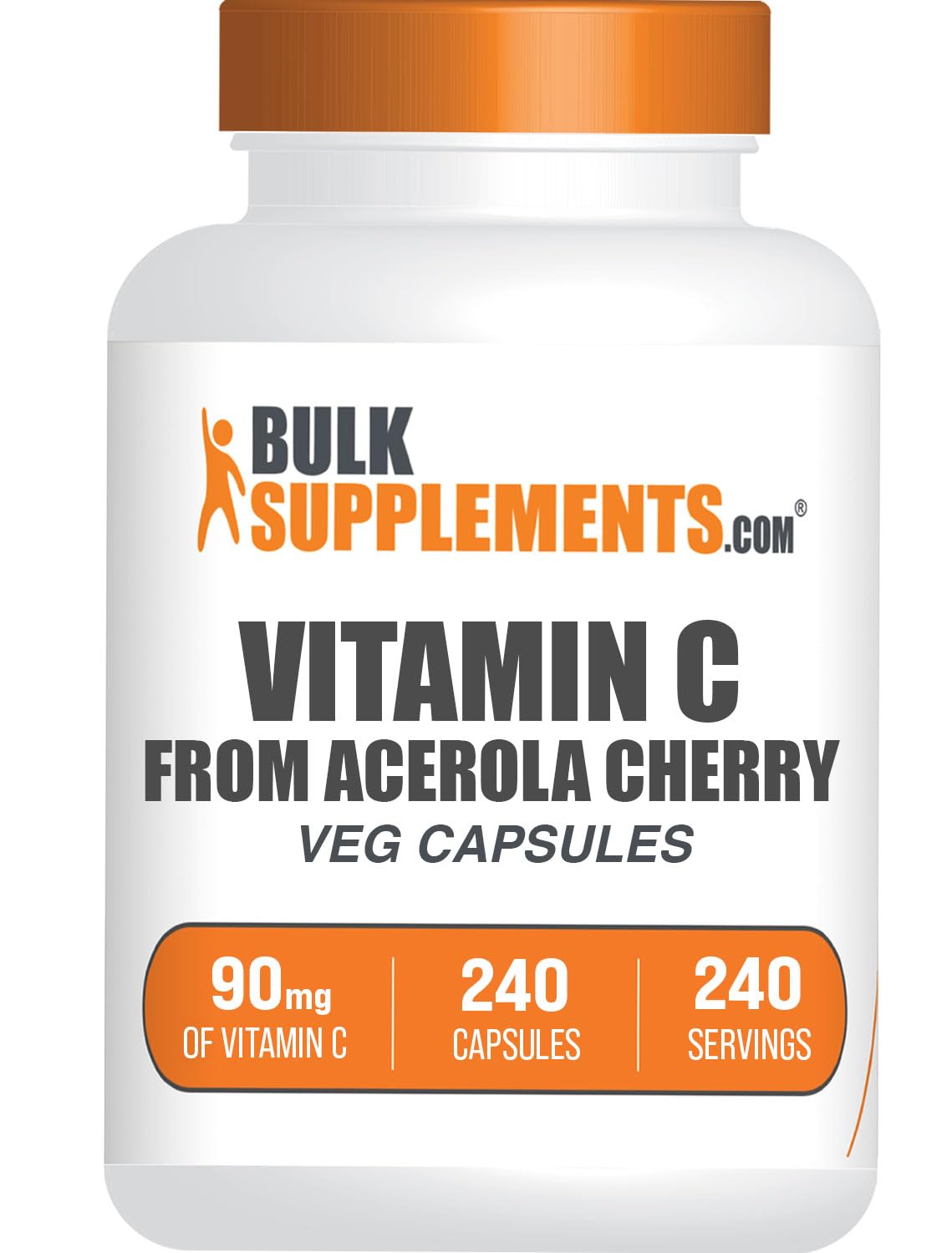 BulkSupplements Vitamin C from Acerola Cherry capsules - 240 vegan capsules