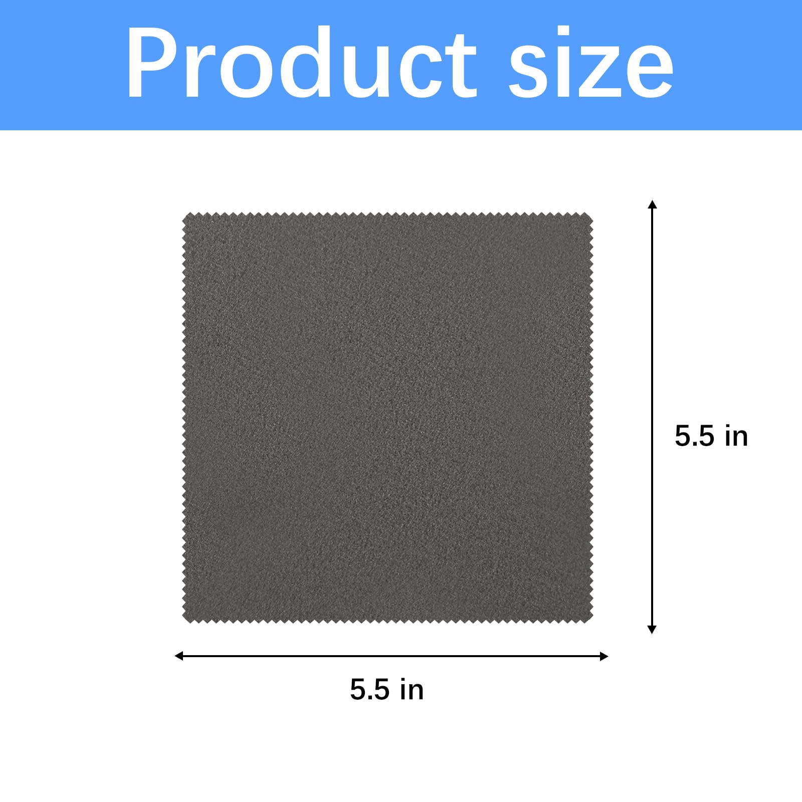 Bulk gray microfiber cleaning cloths for screens and lenses, 5.5x5.5 inches
