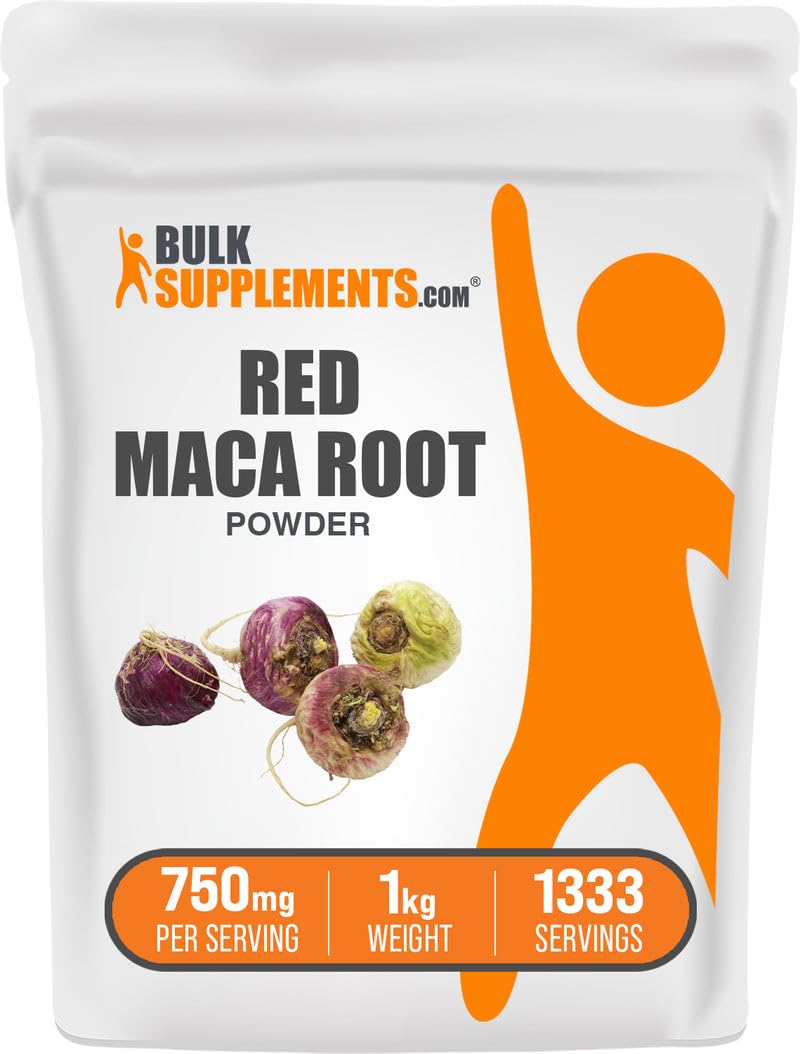BulkSupplements Red Maca Powder 1kg package – front view
