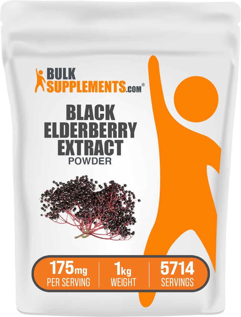 BulkSupplements Elderberry Extract Powder bottle for daily routine