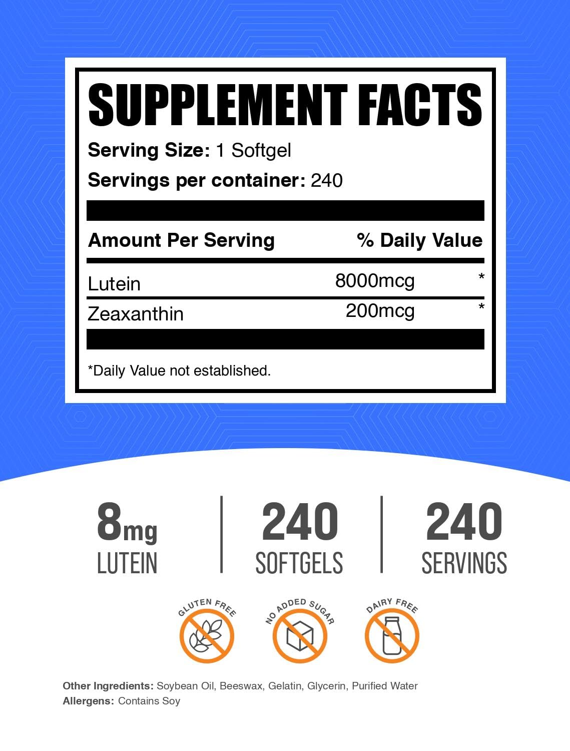 Lutein with Zeaxanthin softgels packaging