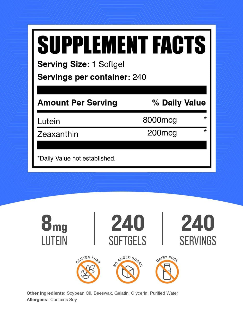 Lutein with Zeaxanthin softgels packaging