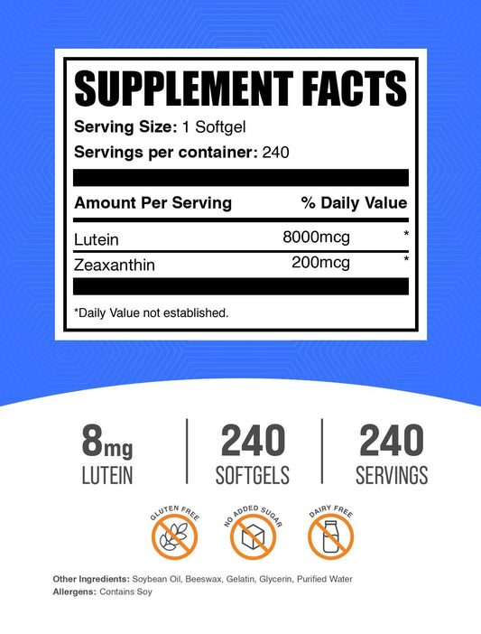 Lutein with Zeaxanthin softgels packaging