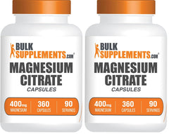 Bulksupplements Magnesium Citrate Capsules 400mg, 360-count, pack of 2 — image 1