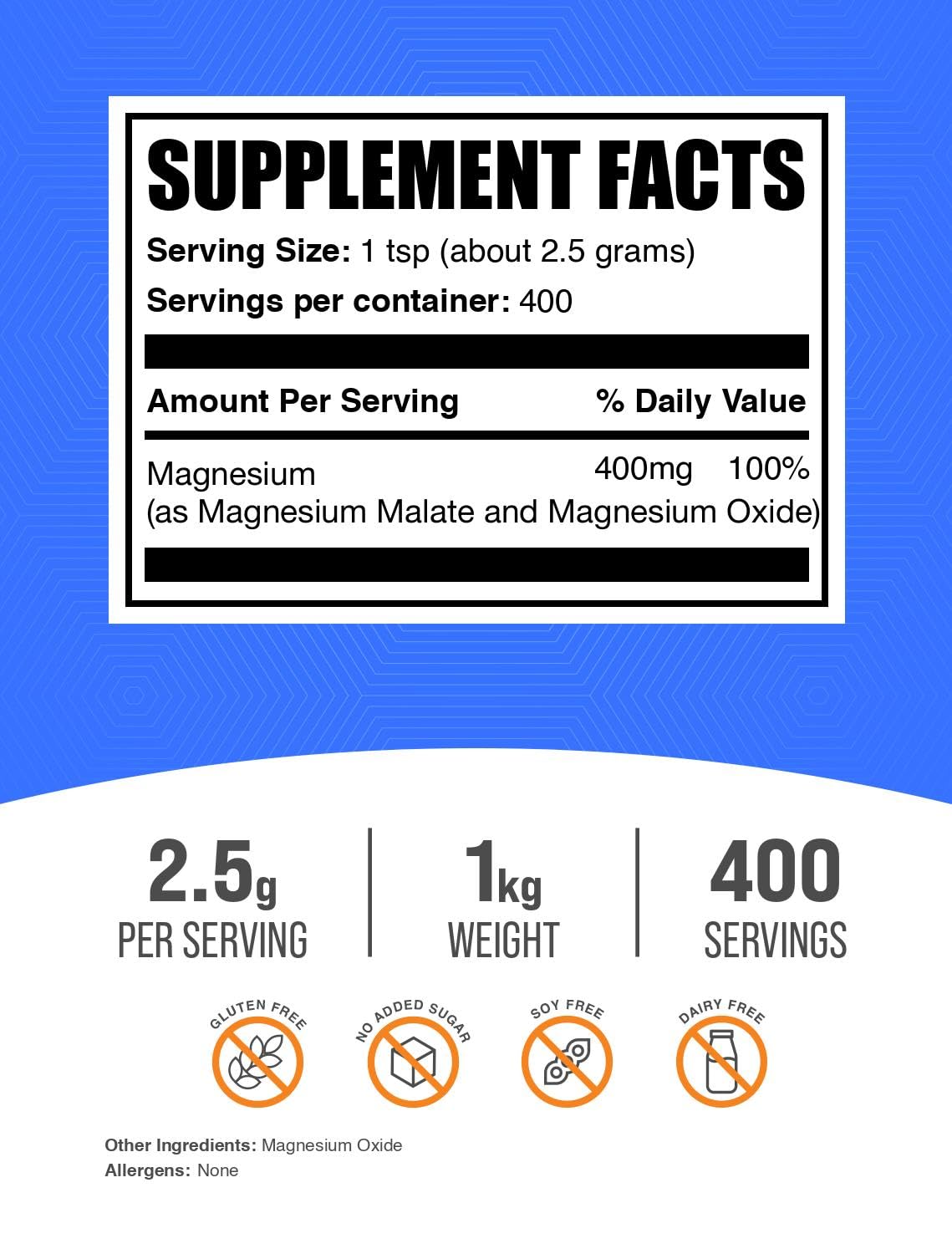 BulkSupplements Magnesium Malate powder with scoop for precise serving