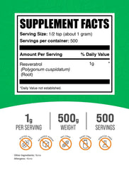 BulkSupplements Resveratrol powder scoop for convenient daily mixing