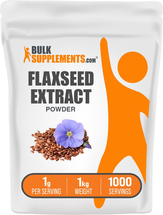 BulkSupplements Flaxseed Extract Powder 1kg packaging