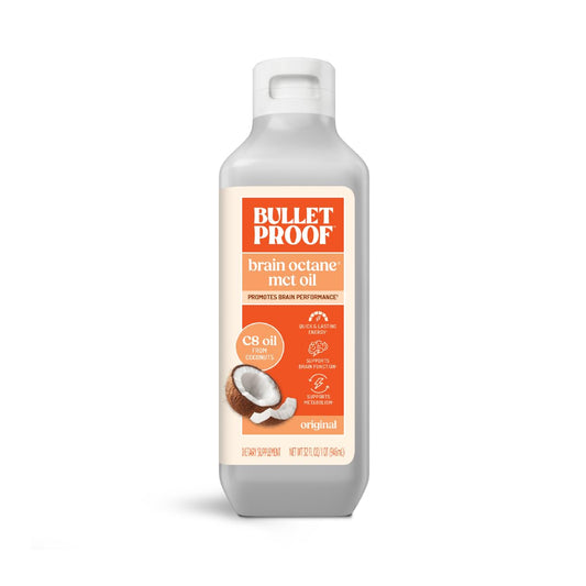 Bottle of Bulletproof Brain Octane C8 MCT Oil 32 oz