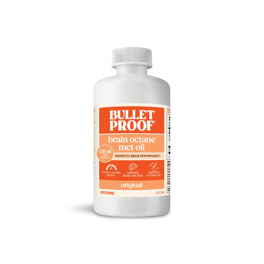 Bulletproof Brain Octane C8 MCT Oil travel size 3 oz bottle front view