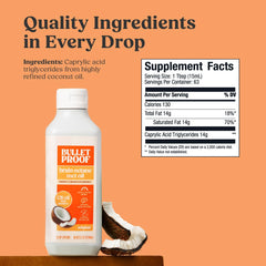 Bulletproof Brain Octane label detail highlights C8 purity and ketogenic sourcing