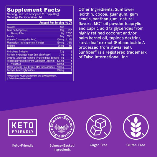 Scooped Bulletproof Dark Chocolate Energy Collagen Protein powder