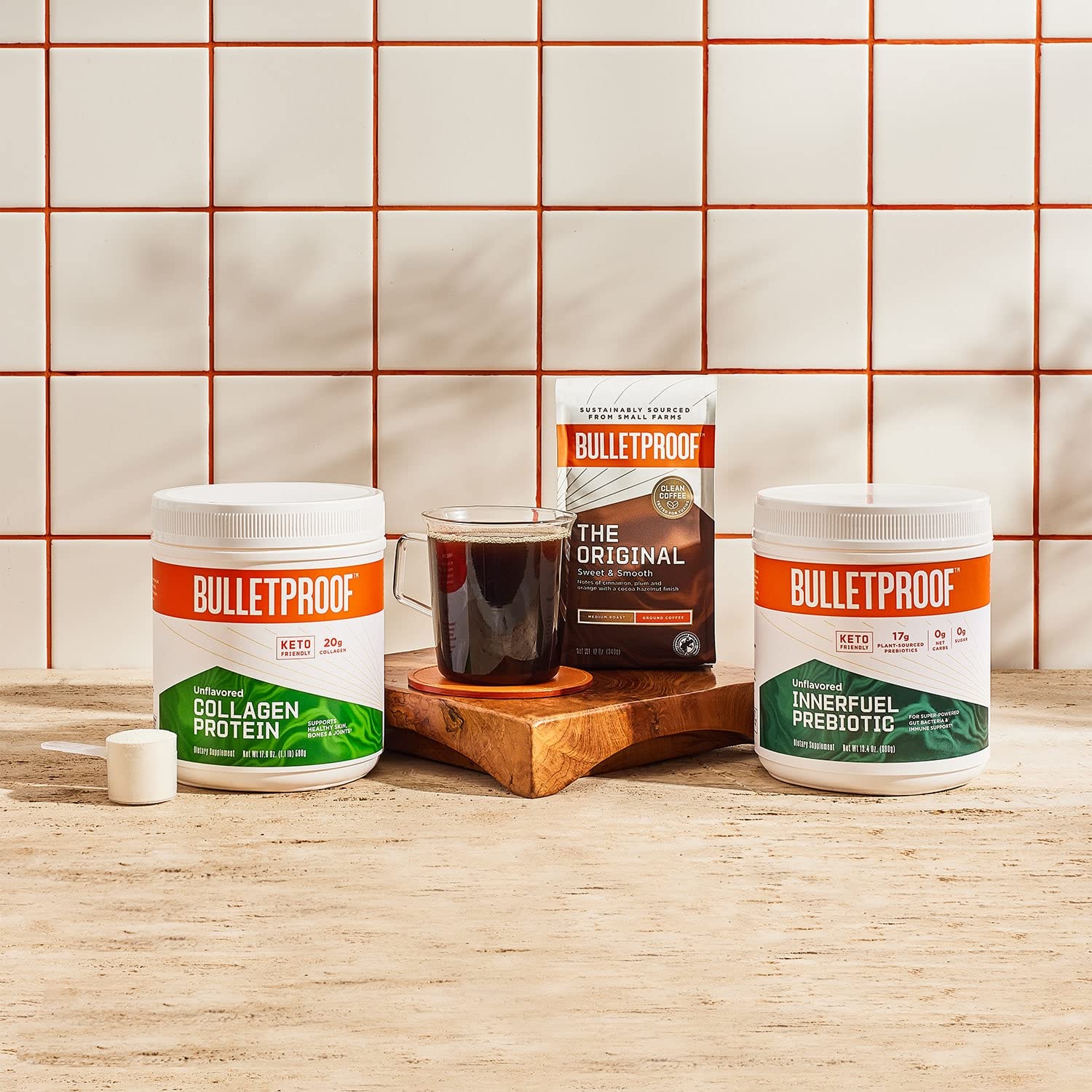 Re-sealable Bulletproof Innerfuel packaging shown for eco-conscious shoppers