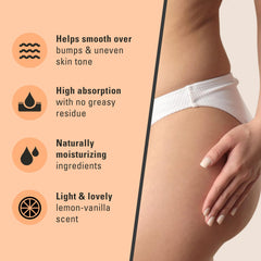 Non-greasy cellulite cream absorbed on skin on hip area