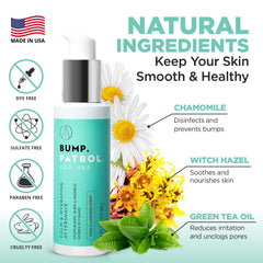 Bump Patrol aftershave ingredients soothing skin after hair removal