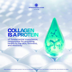 Ingredients diagram showing biotin, collagen, vitamin D3, calcium and antioxidants