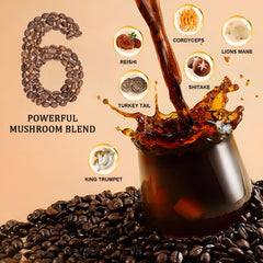 MCT oil, coconut milk, and Arabica beans alongside mushroom mix