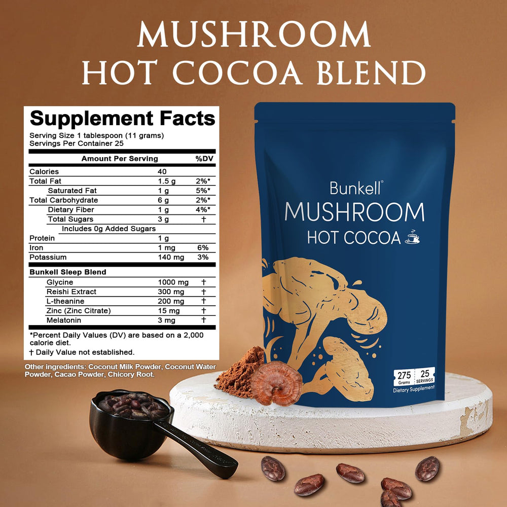 Reishi mushrooms included in the hot cocoa blend