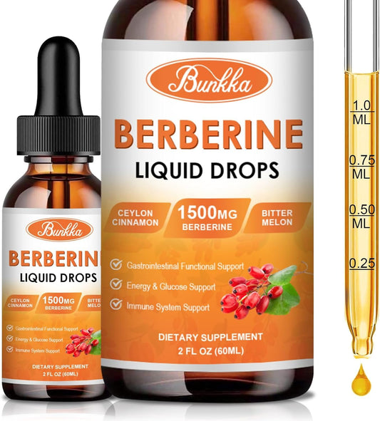 Front view of Bunkka Berberine Liquid Drops 2-pack