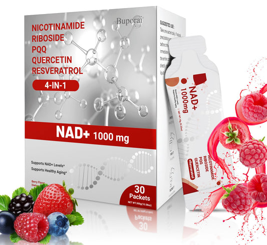 Front view of Buporai NAD Liquid Packets box