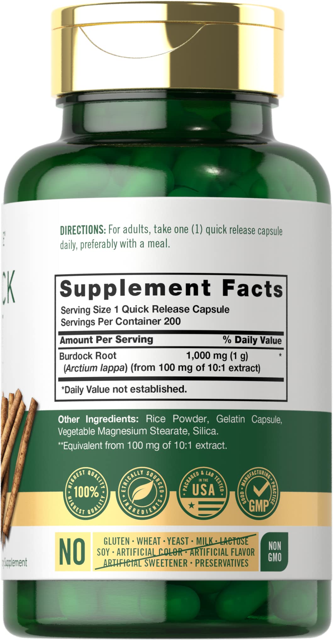 Arctium Lappa extract in burdock root product