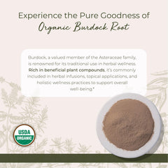 Burdock root powder used for tea, soups, stews, and rice