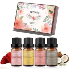BURIBURI Fruit Essential Oils Gift Set 4Pack with four 10ml bottles