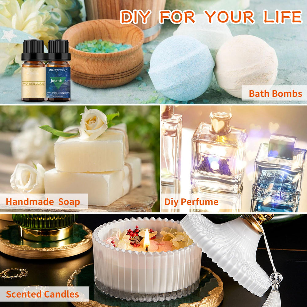 Premium essential oils for soaps, baths, and massage
