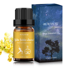 BURIBURI Hotel Scent Essential Oil bottle and packaging – Golden Laurel
