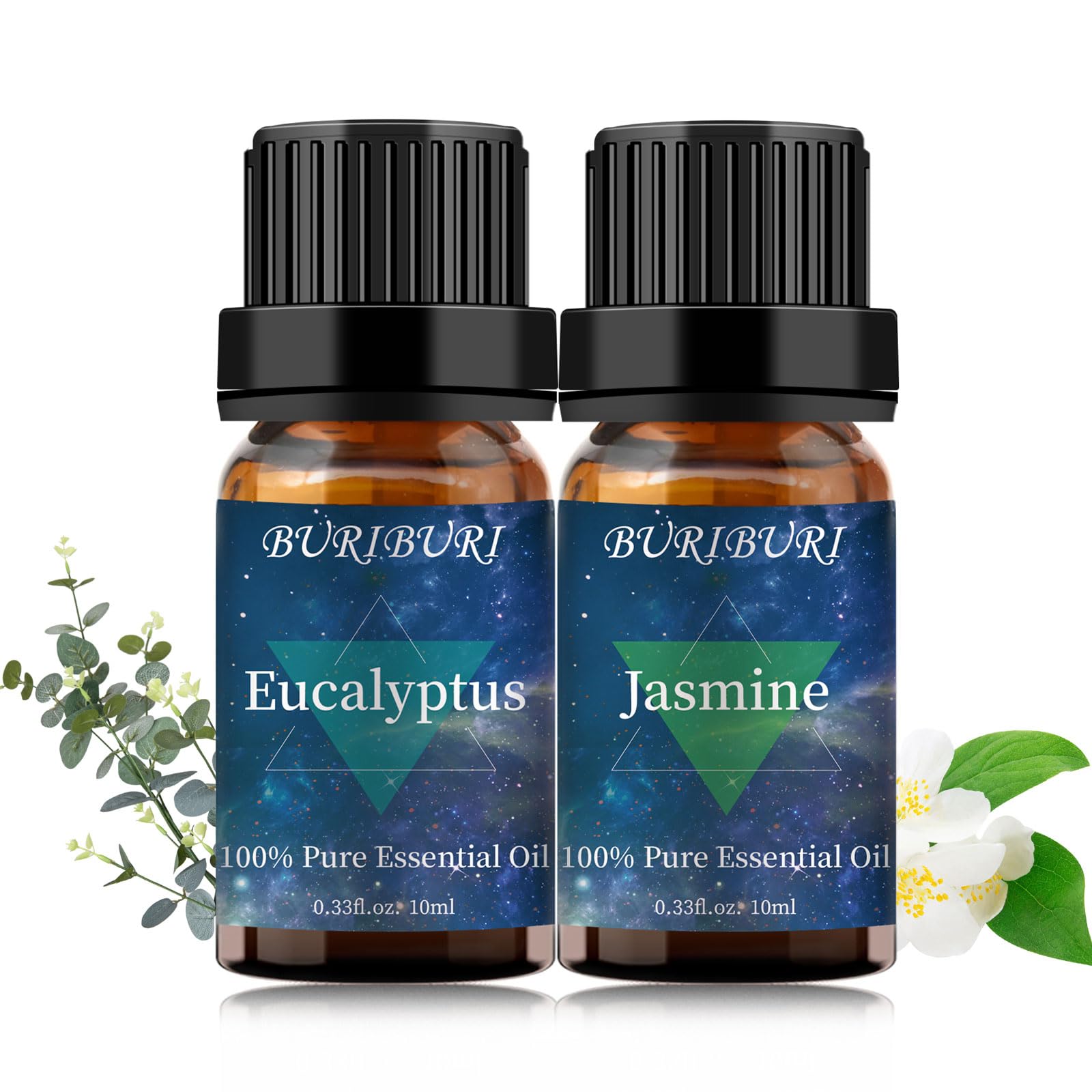 BURIBURI Jasmine & Eucalyptus 10ml bottle – front view