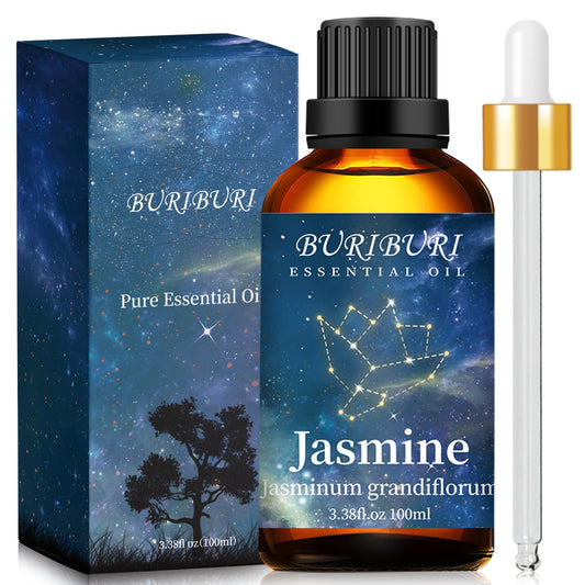 BURIBURI Jasmine Essential Oil bottle in amber glass - 100ml