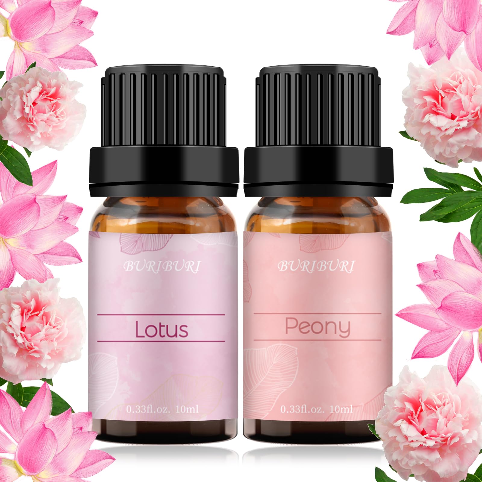BURIBURI Lotus and Peony Essential Oils Gift Set 2-Pack packaging