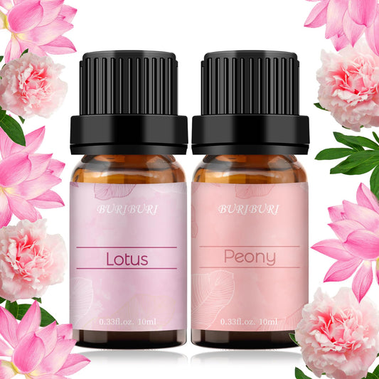 BURIBURI Lotus and Peony Essential Oils Gift Set 2-Pack packaging