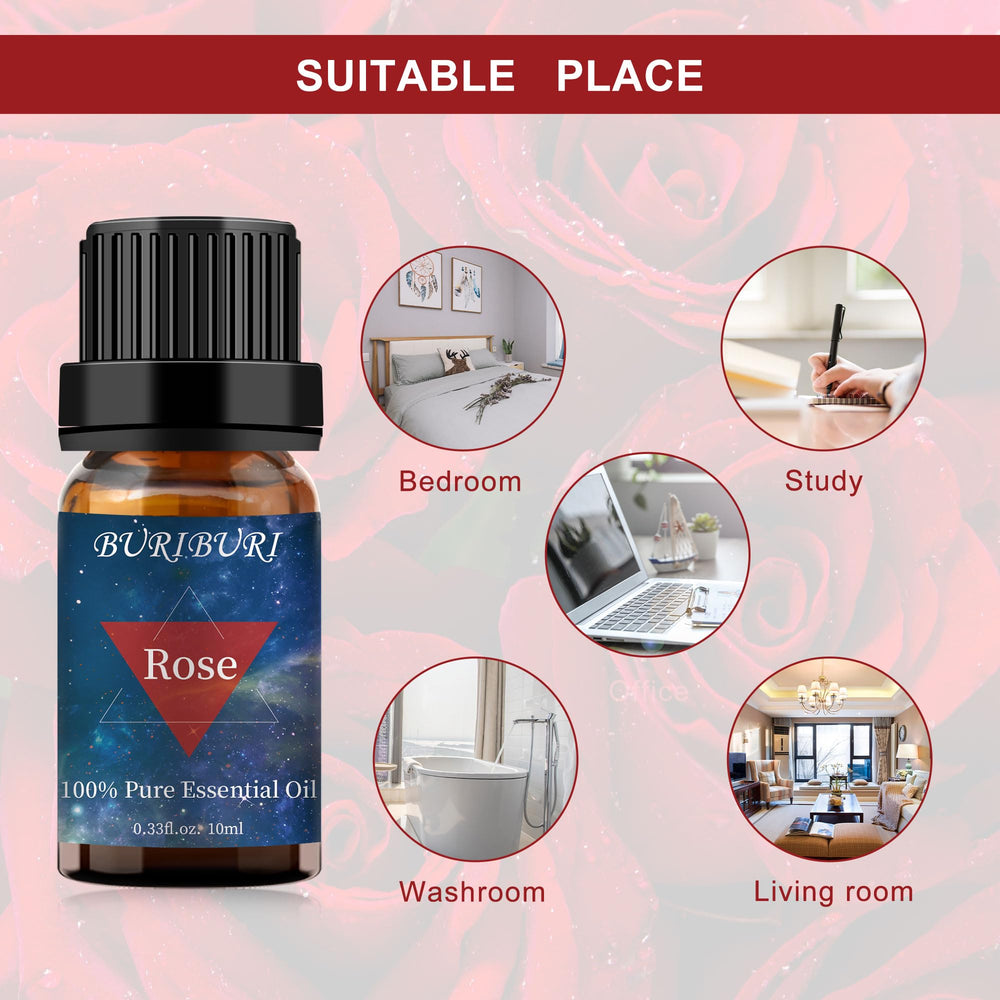 Packaging of BURIBURI Rose essential oil 10ml