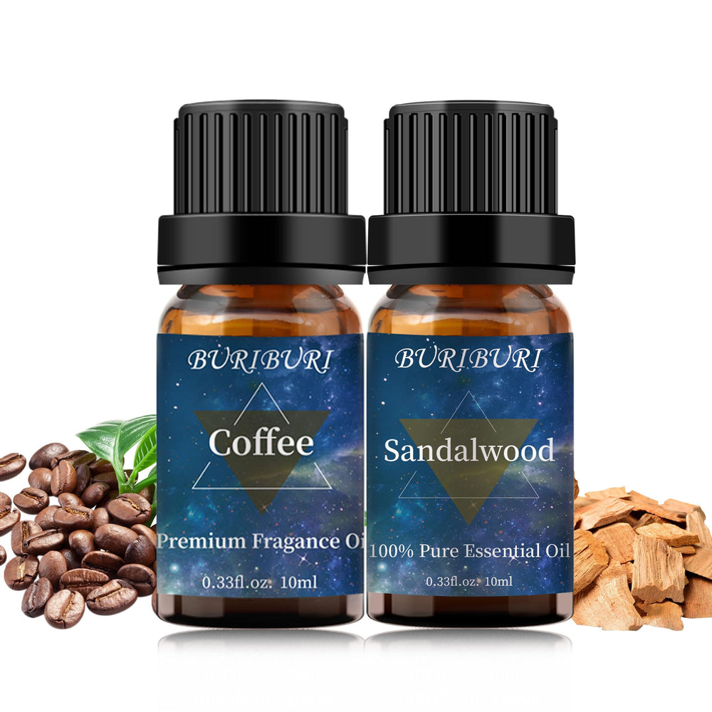 Sandalwood essential oil 10ml bottle with woodsy fragrance