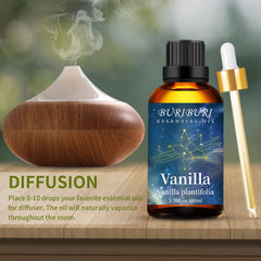 Vanilla bean distillation image for BURIBURI Vanilla Essential Oil