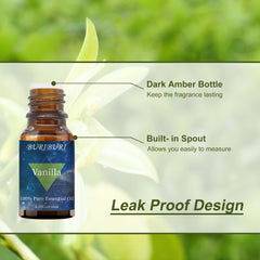 Vanilla essential oil bottle with dropper for massage use