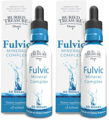 Hero image of Buried Treasure Fulvic Mineral Drops bottle and packaging