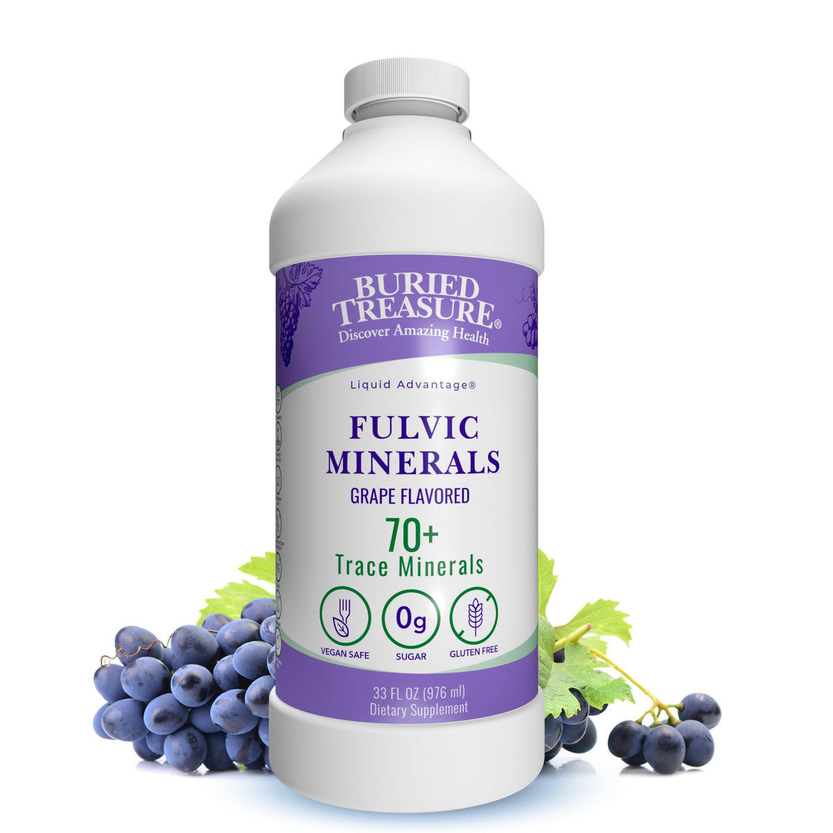 Buried Treasure Fulvic Minerals Grape Flavor bottle