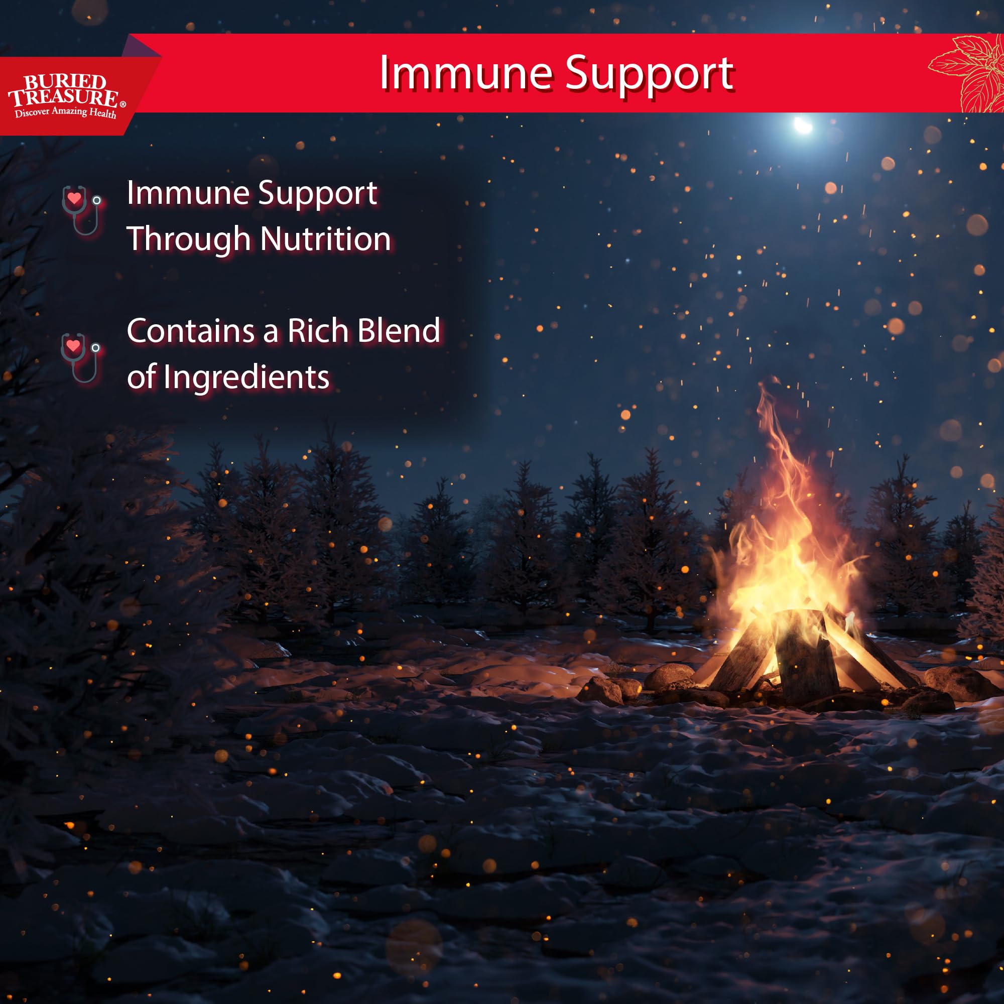 Buried Treasure SACF Immune Support liquid bottle