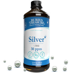 Buried Treasure Silver Liquid 30 PPM 16 oz bottle front view