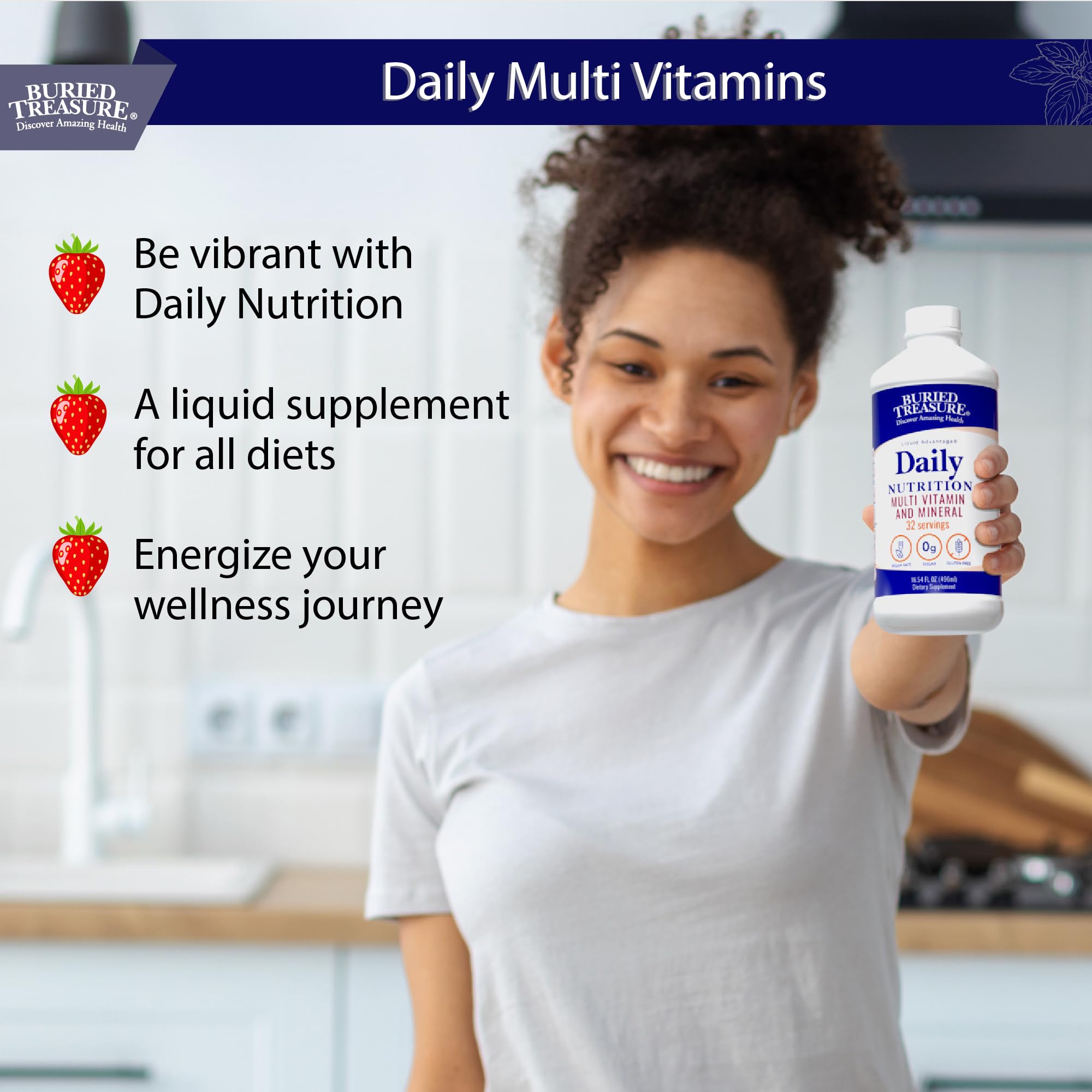 Icons representing vitamins A, B-Complex, C, D and E