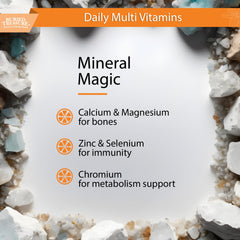 Buried Treasure VM100 ingredients and nutrient panel illustration