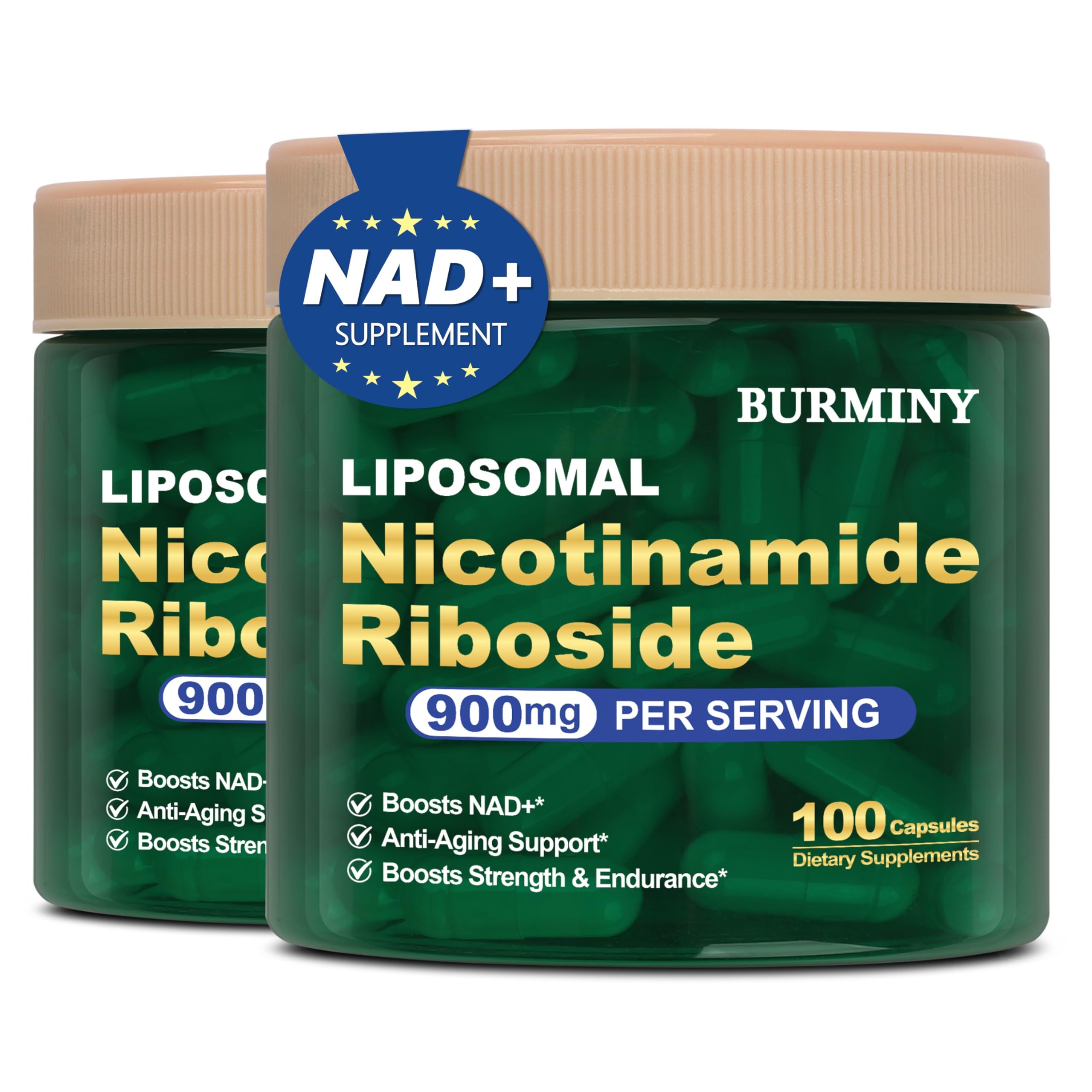 BURMINY NAD bottle showing liposomal delivery for absorption